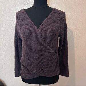 aerie Plum Wrap-Style V-Neck Sweater